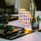 Set of 2 Flameless Candles with Remote Battery Operated Candles with Timer, Multicolor Easter Eggs Print, Flickering LED Pillar Lights for Easter Day Party Home Decor - Image 4