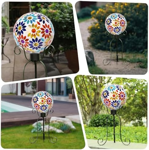 VCUTEKA Gazing Ball, 8" Glass Gazing Balls Sphere for Garden Outdoor Decor - Image 6