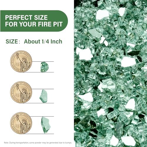 NUPICK 20 Pound Fire Glass, 1/4 Inch Reflective Fire Pit Glass - Image 2