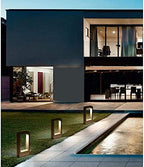 Modern Outdoor Bollard Light, Minimalist Rectangular LED Pathway Lamp, Waterproof IP65 Garden Landscape Pedestal Lighting for Driveway Walkway Yard - Image 2