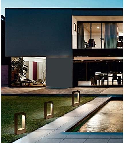 Modern Outdoor Bollard Light, Minimalist Rectangular LED Pathway Lamp, Waterproof IP65 Garden Landscape Pedestal Lighting for Driveway Walkway Yard - Image 2