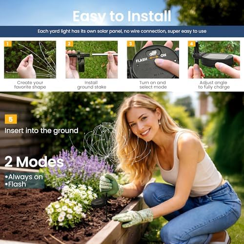 6Pack Solar Lights Outdoor, Multicolor Firework Lights - Image 7