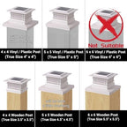 Dynaming 8 Pack Solar Post Cap Lights Outdoor with Flickering Flame Light, White Shell Fence Post Solar Lights Fit 4x4 5x5 Vinyl/Wooden Posts, Brightness LED Lighting Decor for Garden Deck Patio - Image 3