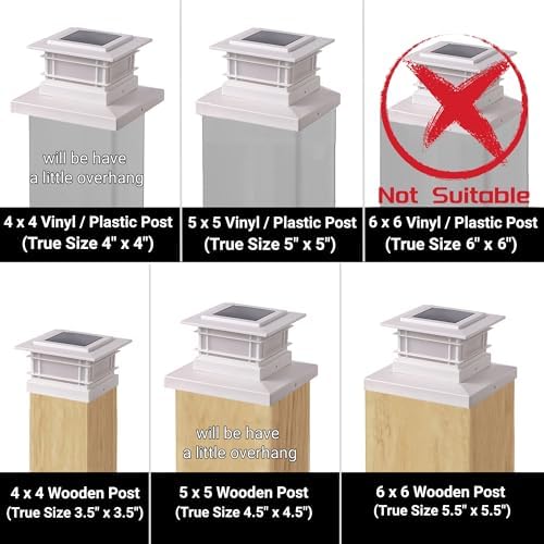 Dynaming 8 Pack Solar Post Cap Lights Outdoor with Flickering Flame Light, White Shell Fence Post Solar Lights Fit 4x4 5x5 Vinyl/Wooden Posts, Brightness LED Lighting Decor for Garden Deck Patio - Image 3