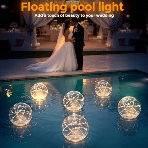 Solar Floating Pool Lights 2 Pack, 14 Inch Inflatable Glow Balls with 3000K Warm White LED, IP68 Waterproof Solar Powered Floating Lights for Pool, Garden, Patio, Christmas Outdoor Decorations - Image 7