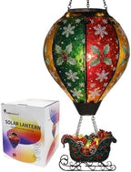 Snowflake Hot Air Balloon Solar Lantern, Christmas Hanging Garden Light by Balloontern