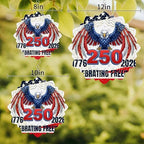 Independence Day Wind Spinner for Garden Yard 12In, Bald Eagle America 250th Anniversary 3D Stainless Steel Kinetic Hanging Wind Spinners Rustproof Outdoor Decor for Lawn Patio Home - Image 4