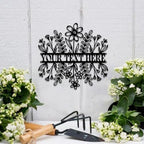 MeMate Custom Name Garden Sign - Metal Flowers Art Decoration, Personalized, 8-24 Inches, Housewarming Gift - Image 3