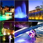 RGB Pond Light LED Underwater Submersible with Remote Control, Stainless Steel IP68 Waterproof Pool Lamp Colorful Landscape Light(AC12V,15W) - Image 7