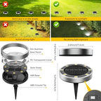30 Solar Lights Outdoor Waterproof, 8 LED Solar Ground Lights - Image 7