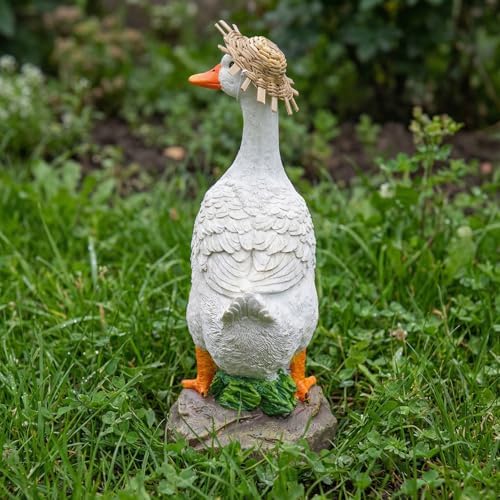 Funny Duck Outdoor Statue, Resin Garden Lawn Yard Decor, Figurine Sculpture Ornament for Porch Patio Flower Bed Home Bookshelf, 11.6" H × 5.5" L × 5.5" W - Image 3