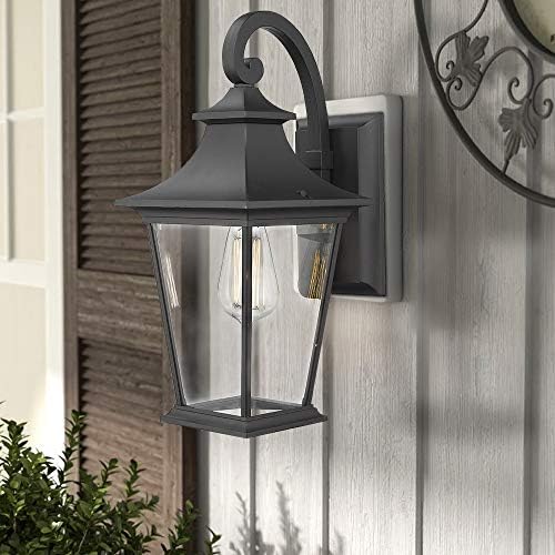 Emliviar Outdoor Wall Lantern, 1-Light Exterior Wall Mount Light with Clear Glass in Black Finish, 18" Height, 500181 - Image 5