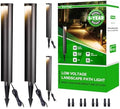 Low Voltage Pathway Lights, LED Landscape Path Lights, Outdoor Waterproof IP65, Wired Black Aluminum, 5W 200LM for Walkway Sidewalk 4 Pack by Varmtalys