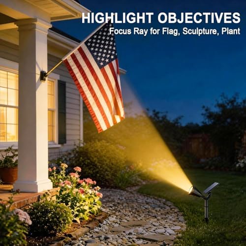 WELALO Solar Lights Outdoor Waterproof Flag Spotlights 10 Pack (Warm White) - Image 2
