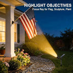 WELALO Solar Lights Outdoor Waterproof Flag Spotlights 10 Pack (Warm White) - Image 2