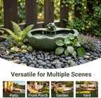 Ceramic Solar Water Fountain Outdoor – 11" Glazed Frog Solar Garden Fountain, Solar Powered Fountain for Garden, Patio, Yard, Tabletop - Image 6