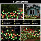 Red and Green Solar Firefly Lights Outdoor Garden Christmas 8 PK - Image 3