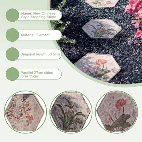 Garden Stepping Stones, Outdoor Pathway Decorative Stepping Stones, Garden Ornaments, Horticultural Decorative Stones, Decorative Stones For Courtyards, Patios, Gardens, Or Pathways(Multi-colored-C) - Image 4