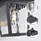 Dusk to Dawn Outdoor Wall Sconce, Black Exterior Wall Lantern Light - Image 2
