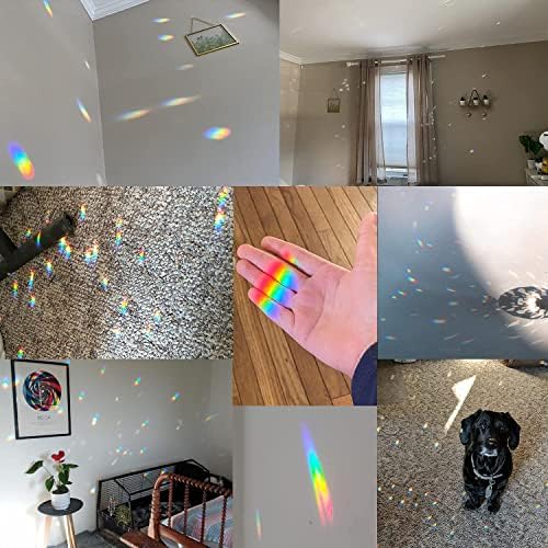 Clear Glass Crystal Ball Prism Suncatcher Rainbow Maker, Sphere Faceted Gazing Ball for Window, Feng Shui, Home Office Garden Decoration (120mm/4.72inch) - Image 7