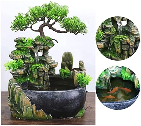 Rockery Stream Tabletop Fountain, Zen Meditation Indoor Waterfall Feature with Automatic Pump and Switch, Desktop Fountain for Home Office Bedroom Decoration (B) - Image 4