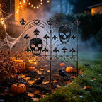 hogardeck 2PCS Halloween Decorations Outdoor, Metal Fence Decorative Garden Stakes with Skull Head for Halloween Decor, Yard Signs for Halloween Outside Garden Lawn Porch Party Decorations - Image 6