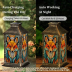 Solar Lantern Symmetrical Mid Century Fox Outdoor Waterproof Garden Hanging Lantern Solar Powered Lighting Outside Solar Light for Patio Yard Camping, Gifts for Women Mom - Image 4