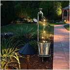 Solar Garden Lights Solar Garden Faucet Lights Decor, Waterproof Waterfall LED Light Solar Powered Outdoor Decorative, Garden Water Faucet Planter Lights For Lawn Yard Art Decorations 18X61cm ( Color - Image 2