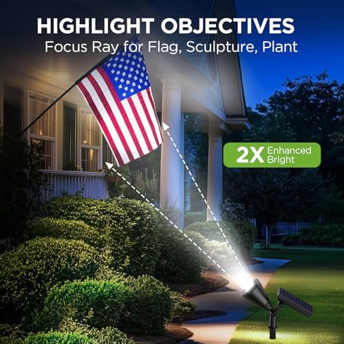 InnoGear 6 Solar Lights Outdoor Spot Garden Yard Landscape Flag, Cool White - Image 3