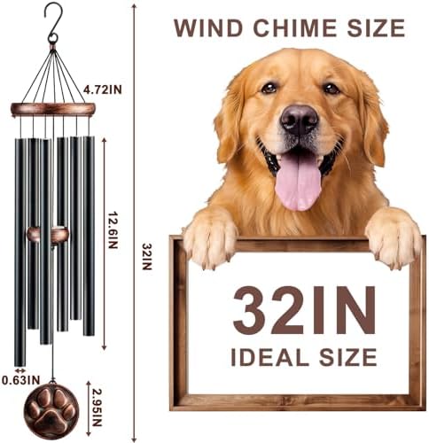 Dog Memorial Gifts for Loss of Dog, 32" Pet Memorial Wind Chimes - Image 5