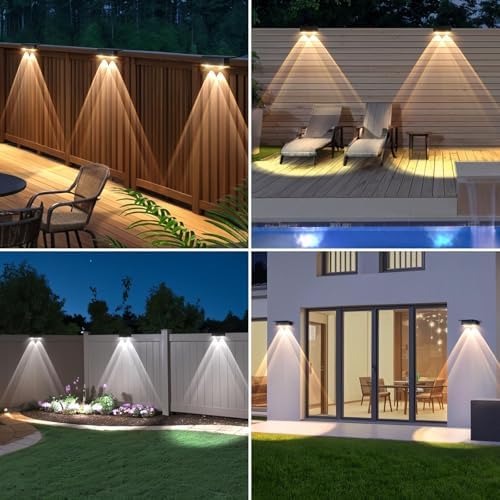 Solar Fence Lights Outdoor, IP55 Waterproof Solar Lights 3 Color Modes(3000K/4000K/6000K) Fence Light Solar Powered for Outside, Backyard, Railing, Steps, Patio and Wall Lighting（12 Pack） - Image 7