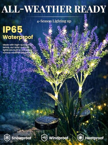 GIGALUMI Solar Halloween Lights Artificial Flowers for Garden Decor, 4 Pack - Image 2