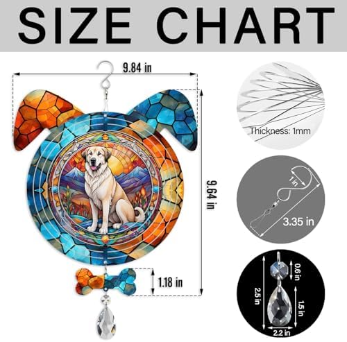 Anatolian Shepherd Dog Ears Wind Spinner, Anatolian Shepherd Wind Spinner Hanging for Yard and Garden - Image 2