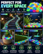 gifskiu Large Glow in the Dark Rocks Garden Stones Pebbles Indoor Outdoor Aquarium Decor, Mixed Color Luminous Glow Stones for DIY Landscaping Potted Plant Fish Tank Walkways Driveway(500PCS) - Image 6