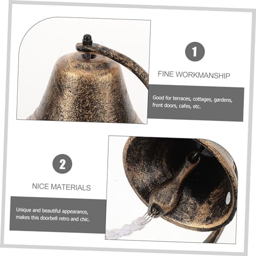 Vintage Cast Iron Wall-Mounted Doorbell Charming Dinner Bell for Indoor and Outdoor Use Rustic Iron Design for Cafes Homes Gardens and Churches - Image 4