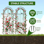 Amoskey Durable Garden Trellis for Climbing Plants - Outdoor Trellis Supports for Lush Greenery - Ideal for Vines, Flowers, and Vegetables, Easy Installation & Space-Saving Design (71"H*20"W -2 pack) - Image 5