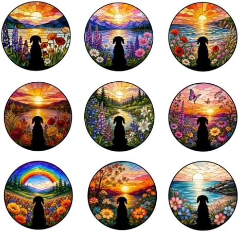Personalized Dog Loss Sympathy Suncatcher Gift, Custom Dog Memorial Stained Glass Window Hanging, Pet Portrait Memorial Sun Catcher Gift with Name for Loss of Dogs Pet Loss Dogs Lover 11.81" - Image 2
