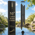 50" Extra Large Wind Chimes for Outside Deep Tone, 6 Extra-Thick Aluminum Tubes for Lasting Resonance, Big Outdoor Wind Chime for Garden Patio Decor, Relaxing Gift for Mom Dad Men Neighbors, Black by FSVGYY