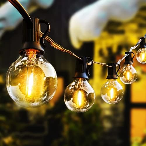 Outdoor String Lights 100FT LED Outside Patio Light Updated Waterproof Gazebo Lighting Shatterproof UL Listed G40 Globes 0.6W Efficient Connectable Decor Yard Café Exterior by VocevosLighting