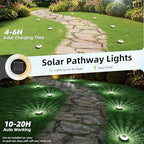 JOFIOS Mini Solar Ground Lights Outdoor,Flat Solar Pathway Lights 12 Pack - Image 3