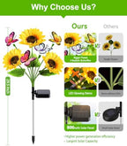 KOOPER Solar Garden Lights Outdoor 3 Pack, 9 Sunflowers & 12 Butterflies - Image 4