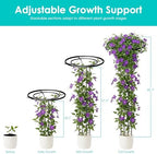 Umbrella Garden Trellis for Climbing Plants Outdoor, 82.7" Mushroom Top Trellis Stackable, Tall PE-coated Metal Obelisk Trellises for Potted Plants, Topiary Tower Vine Support for Rose, Bean, Clematis - Image 5