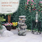 Alpine Corporation 31" Tall Outdoor 4-Tier Rock Floor Fountain, Cascading Waterfall with Cool White LED Lights, Gray - Image 3
