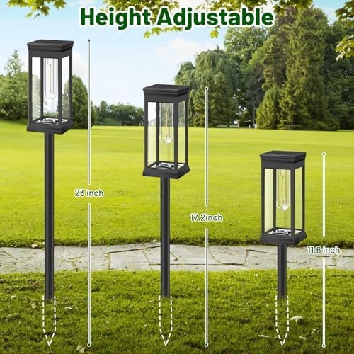 BesLowe 4-Pack Solar Pathway Lights Outdoor, Landscape Lights Warm White - Image 6