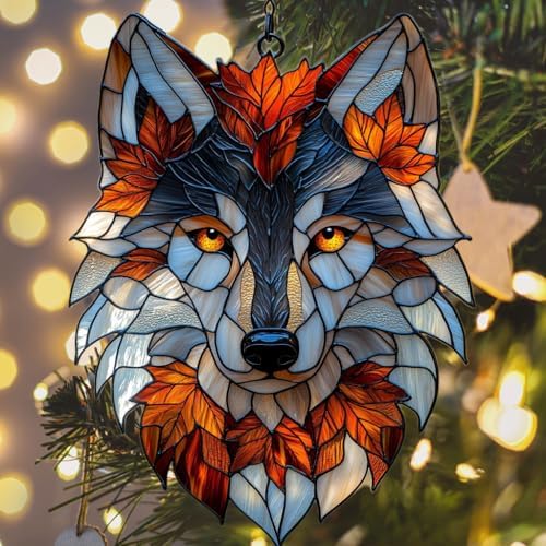 Wolf Tiffany Style Acrylic Suncatcher - Image 6
