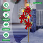 Outdoor Solar Christmas Decorations,LED Red Candle Holiday Garden Stakes - Image 2