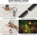 32 Inch Automatic Outdoor Solar Watering Can with Warm LEDs, Weather-Resistant Yard Decor, Gnome - Image 3
