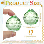 Crystal Ball Prisms, Sun Catcher Hanging Prism Sun Catcher Pendant 44mm / 1.73Inch & 10 Pack & Light Green-Fitting for (Outdoor/Indoor/Windows/DIY Decor/Feng Shui/Chandelier) - Image 2