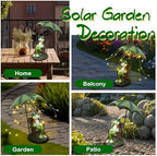 Solar Red Wine Frog Statue Umbrella LED Lantern Waterproof Yard Decor - Image 6