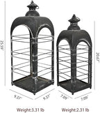 Christmas Decorations Vintage Metal Candle Lantern 2Pcs 25in & 20in Distressed Black Rustic Large Lanterns Farmhouse Hanging Candle Holder Lantern for Xmas Indoor & Outdoor Front Porch Patio Decor - Image 2